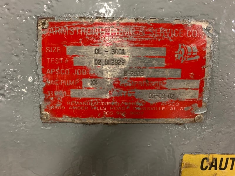 2000 CFM, Nash #CL-3001, liquid ring single stage vacuum pump, 200 HP, side belt driven - Image 9
