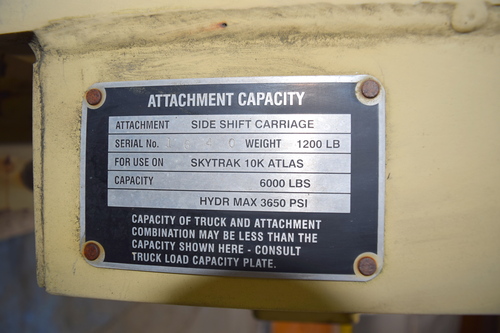 Skytrack, reach forklift shifting fork positioner attachment, 6000 lb. capacity, 3650 psi, 40" fork length - Image 3