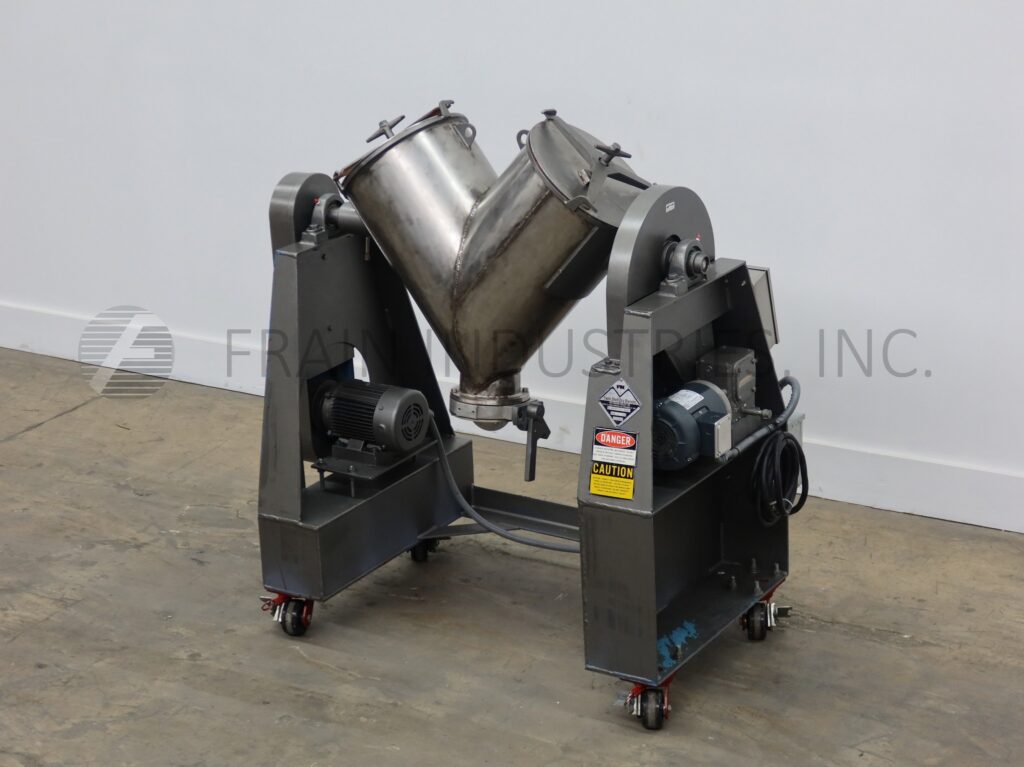 2 cu.ft. Patterson, 316 Stainless Steel twin shell mixer, bolt down covers, butterfly valve discharge - Image 1