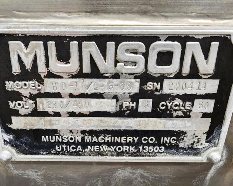 5 cu.ft. Munson #HD-1-1/2-3-SS, Stainless Steel plough/paddle mixer - Image 9