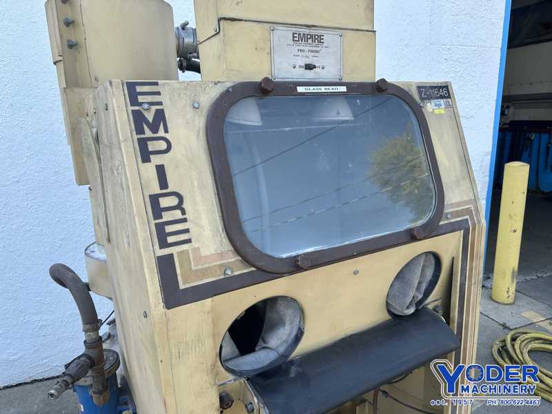 36" x 26" x 27" Empire #EB-26X36, blast cabinet, 2 gloves, gun, media regulator, lights - Image 2