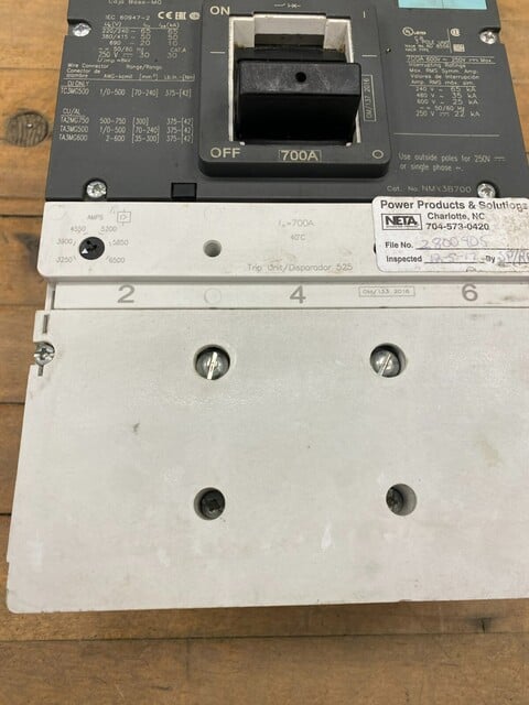 700 Amps, Siemens, NMX3B700, Circuit Breaker, 3 Pole, 600 Volts, 2 Positions - Image 5
