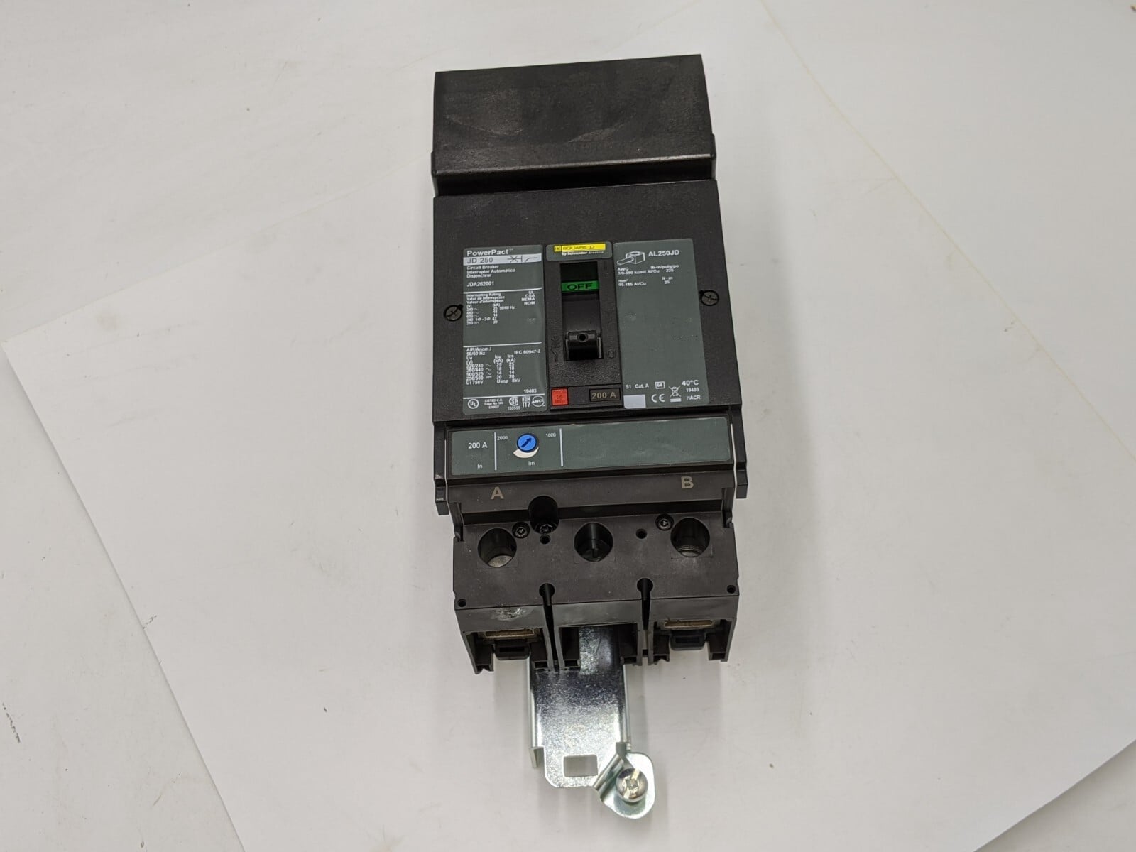 200 Amps, Square D, JDA262001, I-Line Circuit Breaker, 2 Pole, 1 phase, 600 Volts - Image 4