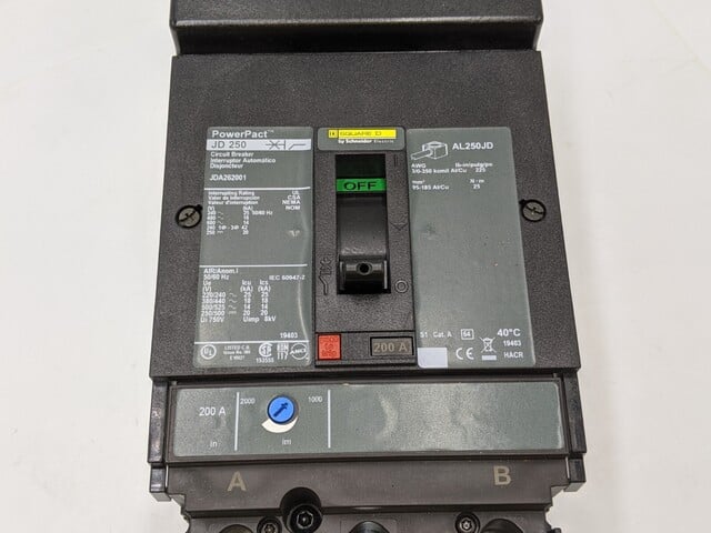 200 Amps, Square D, JDA262001, I-Line Circuit Breaker, 2 Pole, 1 phase, 600 Volts - Image 5
