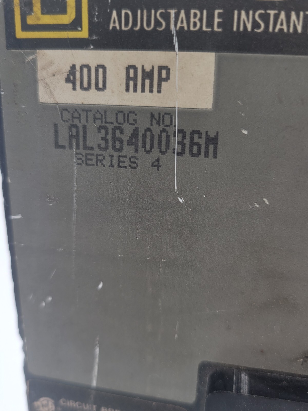 400 Amps, Square D, LAL3640036M, Unit Mount Circuit Breaker, 3 Pole, 3 phase, 600 Volts - Image 2
