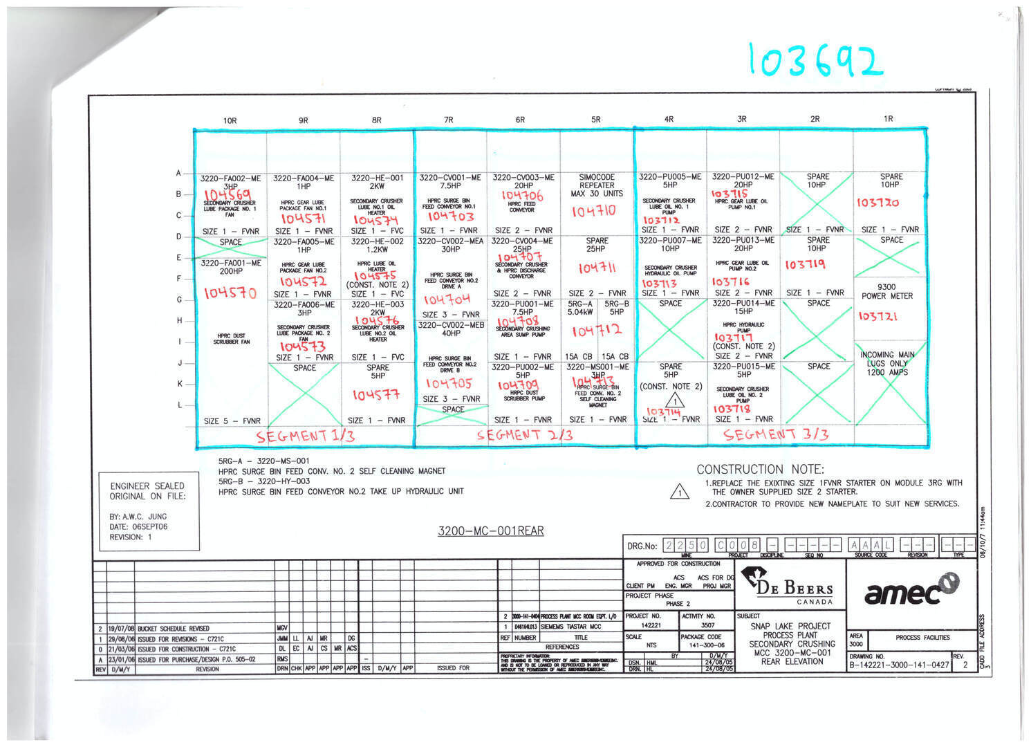 Siemens, Tiastar, Motor Control Center (MCC) Section, 3 segmented bucket - Image 4