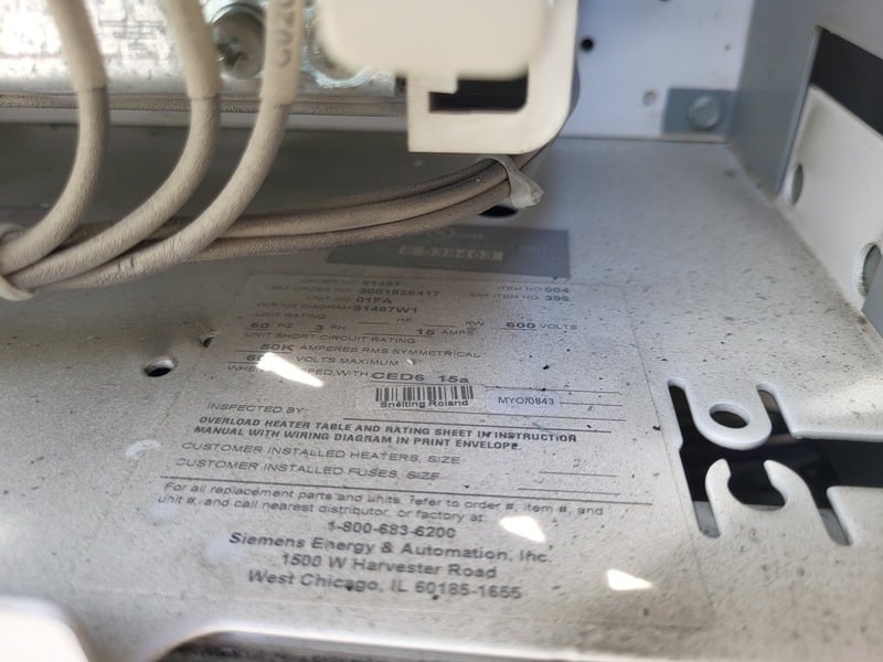 Siemens, combination motor control, 15 Amps, 600 V, 50 kA RMS Sym - Image 3