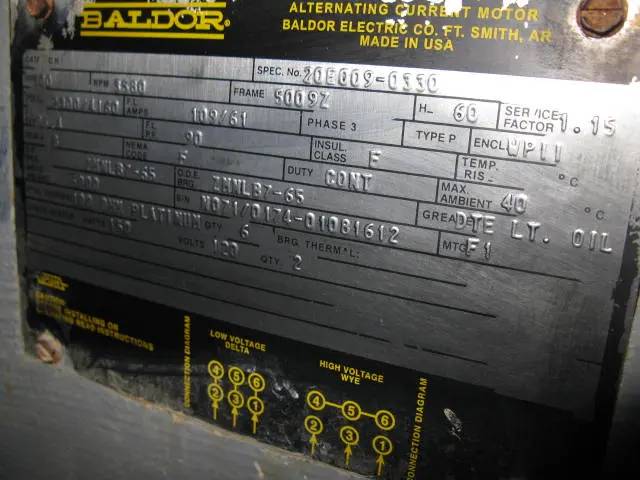 500 HP 3580 RPM Baldor, Frame 5009Z, weather protected enclosure type 2, 2300/4160 Volts, 3-phase - Image 10