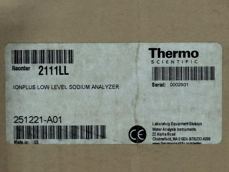 Thermo Scientific #2111LL, Low-Level Sodium Analyzer Package, 0-10 ppm Measurement, 40 mL/min. Flow Rate - Image 2