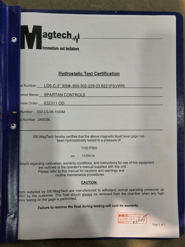 Magtech #LG6C-3-300#-0.600-302-229-23.622-IN-(FS)(WN), Magnetic Level Gauge, 559 psig Chamber & 2100 psig - Image 5