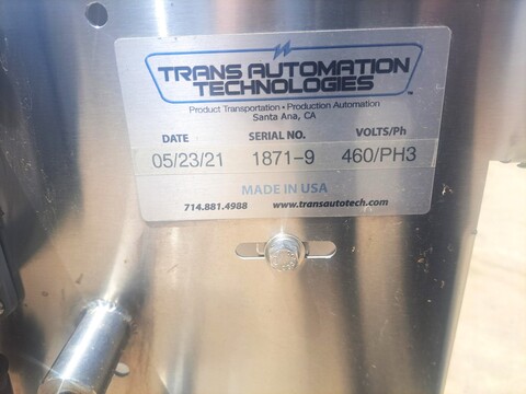8" wide x 15' long, Trans Automatic Technologies conveyor, Stainless Steel frame, 2021 - Image 5