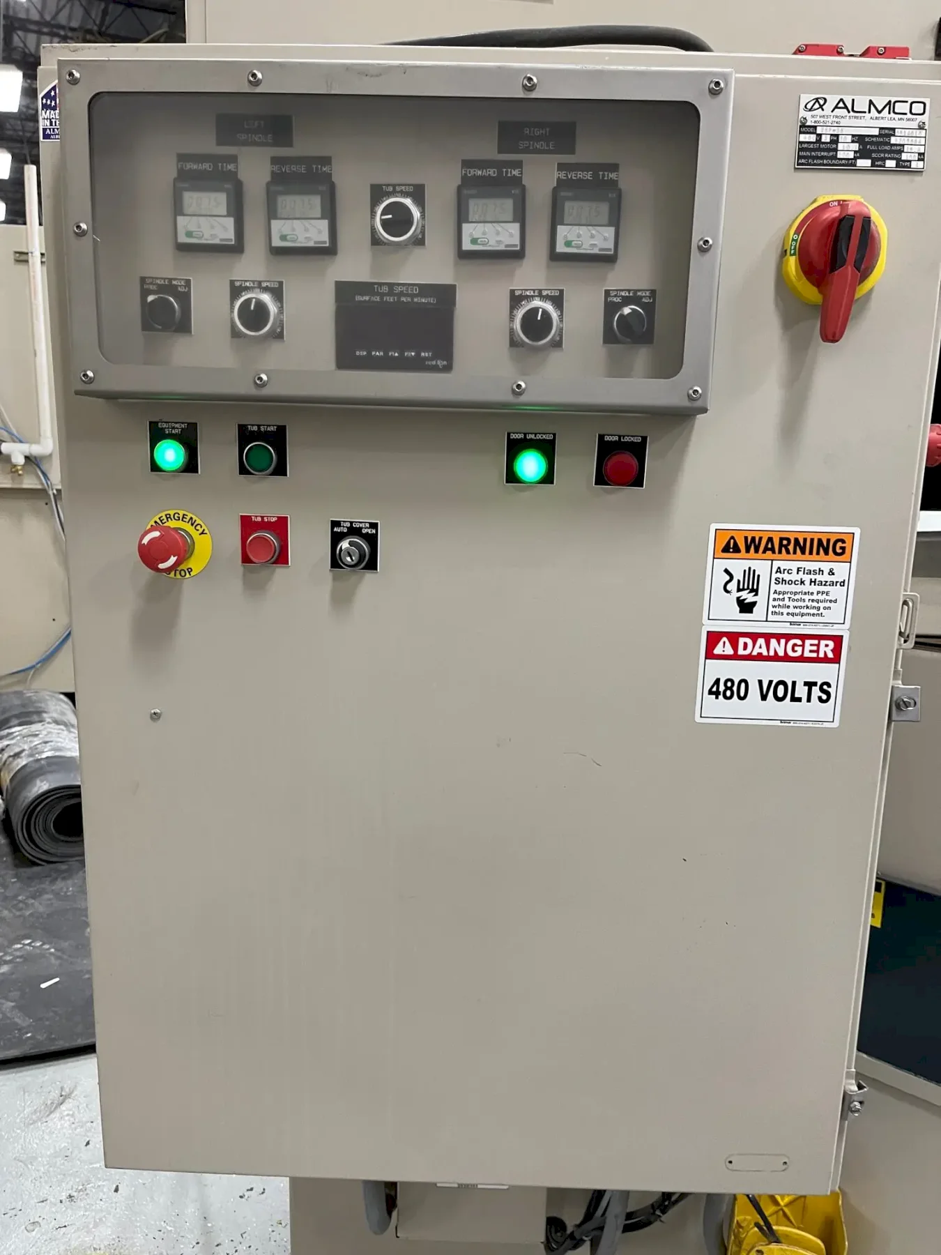 Almco #2SF-36, deburring machine, 1200 SFM, 7.5 HP, 36" diameter x 18.5" tub, 2014 - Image 5