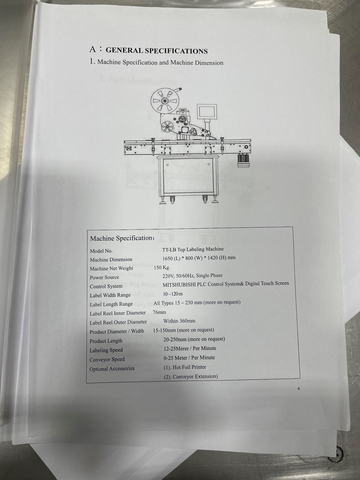 Model TT-LB, wipe-on labeler with horizontal pass thru belt conveyor through labeling station - Image 5