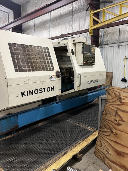 Kingston #CL38CX3000, CNC hollow spindle flat bed lathe, Fanuc 0iTF, 26" swing x 120" centers, 20" chuck - Image 1
