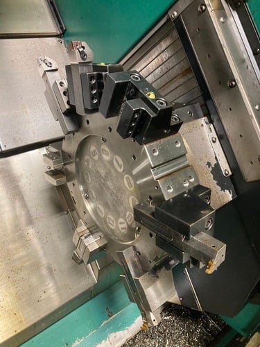 Nakamura Tome #WT-250, CNC Lathe, 9.8" swing, 8" chuck, 2" bar, Fanuc 18i-T, twin turret, chip conveyor - Image 7