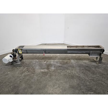 6" diameter x 7' long, Stainless Steel screw conveyor, 7" flanged discharge - Image 2