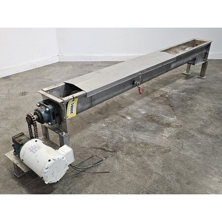 6" diameter x 7' long, Stainless Steel screw conveyor, 7" flanged discharge - Image 3