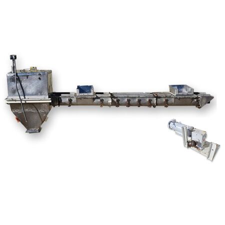 6" diameter x 10.11' long, Stainless Steel screw conveyor auger feeder, sanitary food grade - Image 1