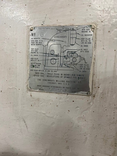 Cincinnati Milacron #LA High-Power, dial-type vertical mill, 20" x104-1/2" table, motor on knee - Image 6