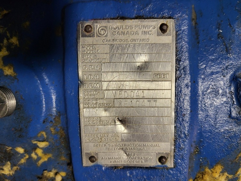 Goulds #3175L, Paper Stock/ Prcoess Pump, 250 HP, 890 RPM, 2300/4000 V, S/N V8D041 - Image 2