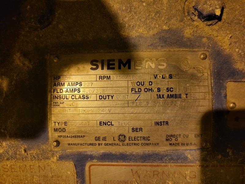 150 HP 1750/1800 RPM General Electric 5CD222PA905B801, Frame CD504AT, TEUC, shunt wound, 500 VA, 150/300 VF - Image 2
