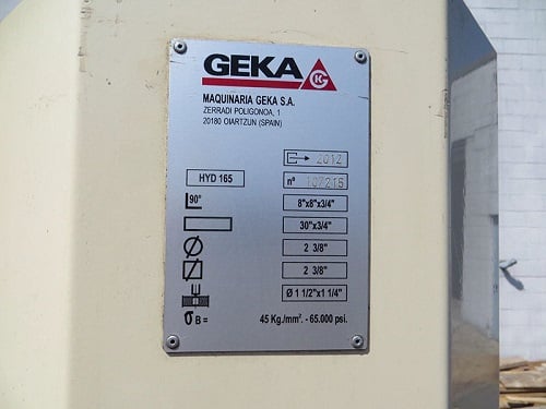8" x 8" x 3/4" Geka #Hydracrop-165S, hydraulic ironworker, 165 ton, 20" throat, 20 HP - Image 8