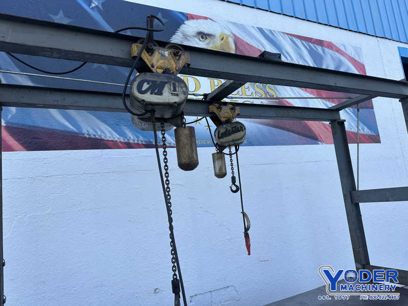 Lodestar, 12' shop made crane system with (2) 1 ton CM electric hoist - Image 5