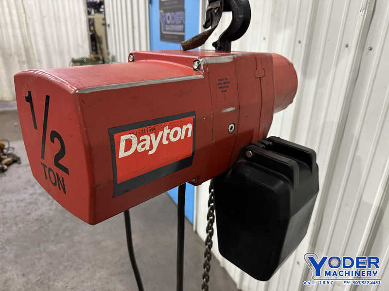 .5 Ton, Dayton #3Y873, electric chain hoist, 16' lifting height, pendant Control, chain box, 1/2 HP - Image 6