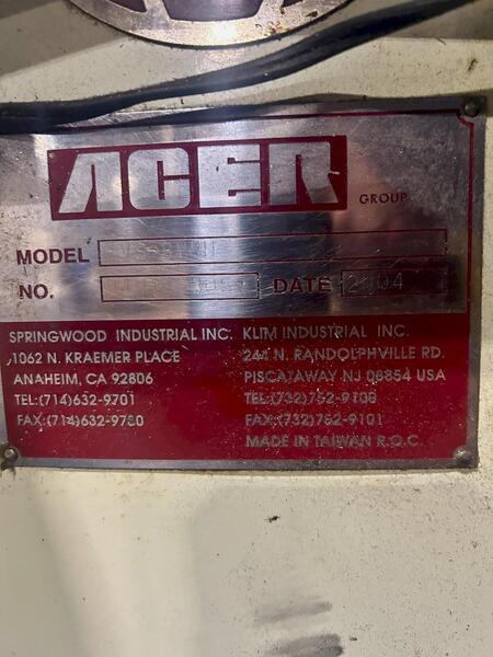 Acer #eMill-3VKH, vertical mill, 2-Axis Newall C-80 digital read out, 10" x50"table, 3 HP, 4500 RPM, 2004 - Image 8