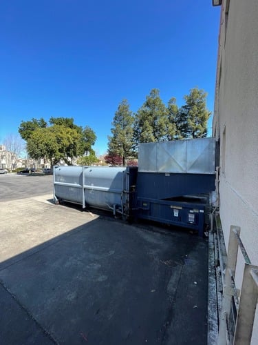 JV Manufacturing #Cram-A-Lot, Compactor w/Baycon Container, 3/16" Floor Sheet, 6" x 2" Container Rails, 10' - Image 1