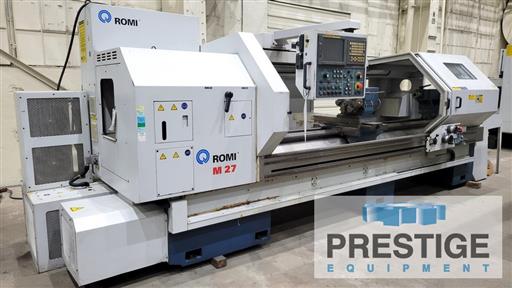 Romi #M27, 27" swing x 120" centers, Fanuc 21i-TB, 3-Jaw 16" chuck, 8 station turret, tailstock, steady - Image 1