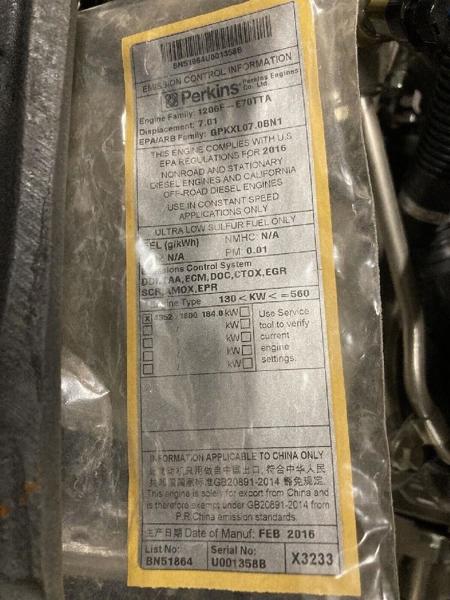 247 HP Perkins #1206F-E70TTA, Engine Assembly, new never used - Image 3