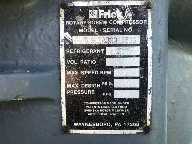 300 HP Frick #RDB-II-316B, screw booster compressor, 300 psi, Fr.445TS, 460 V., 3-phase, 340 amps, 3570 RPM - Image 9
