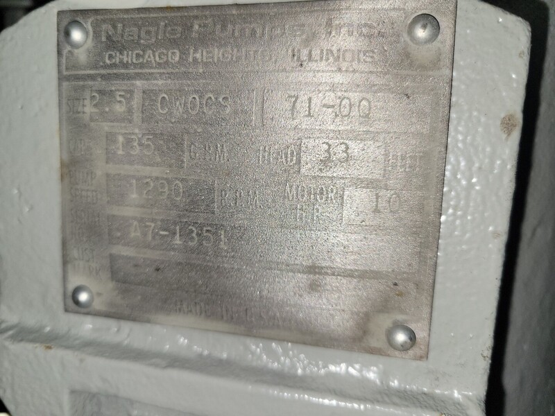 135 GPM @ 33' TDH, Nagel #CWO-CS71-OQ, submerisble slurry pump w/10 HP motor, 2.5" - Image 2