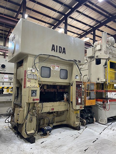 220 Ton, Aida #PMX-L2-200(1), straight side double crank, 7.8" stroke, 19.6" Shut Height, 3.93" adj., 40-80 - Image 2