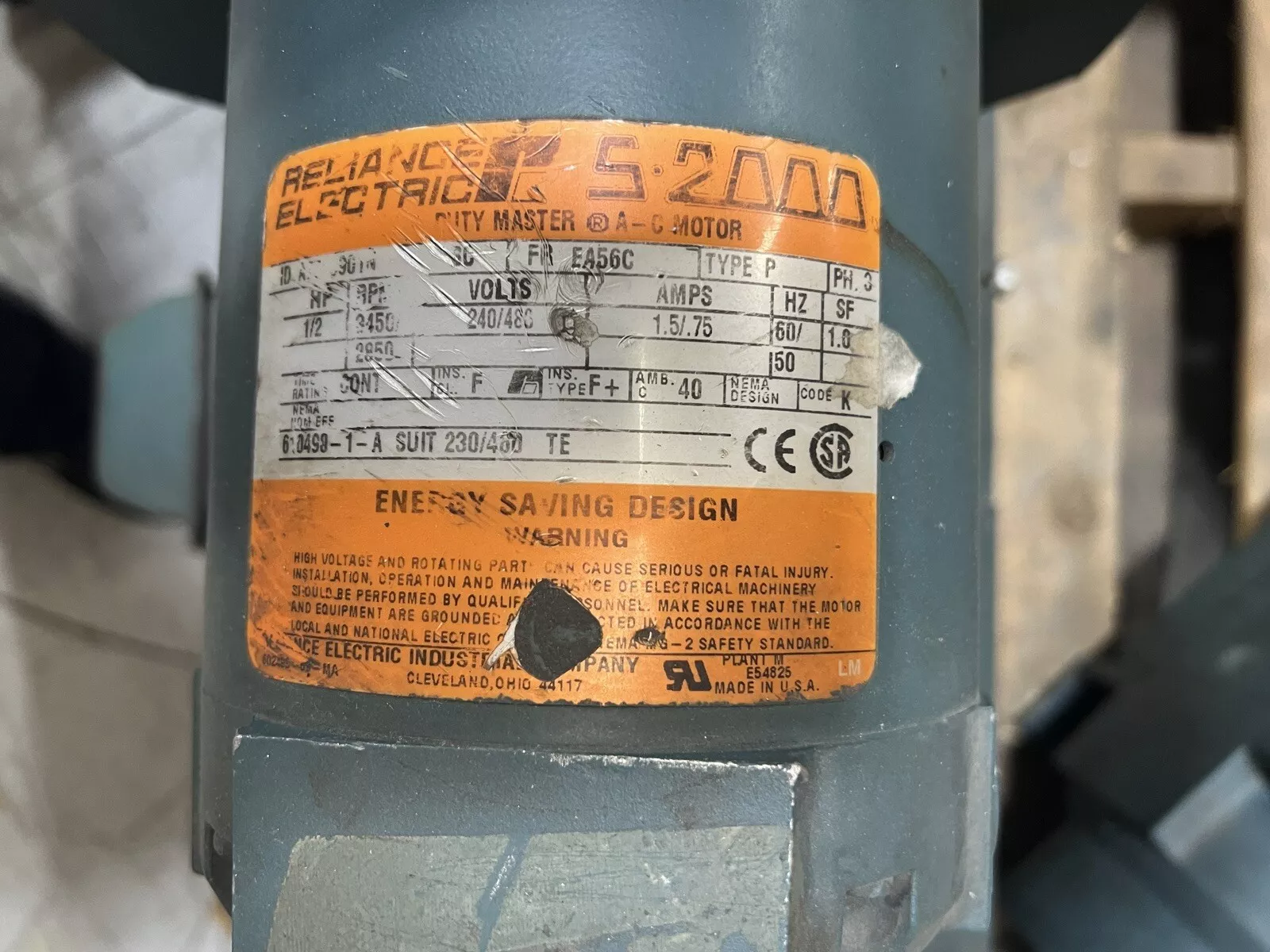 10 HP 1150/2300 RPM Reliance, Frame SC2113ATZ, DP, 17.5 amps, 500 VA - Image 4