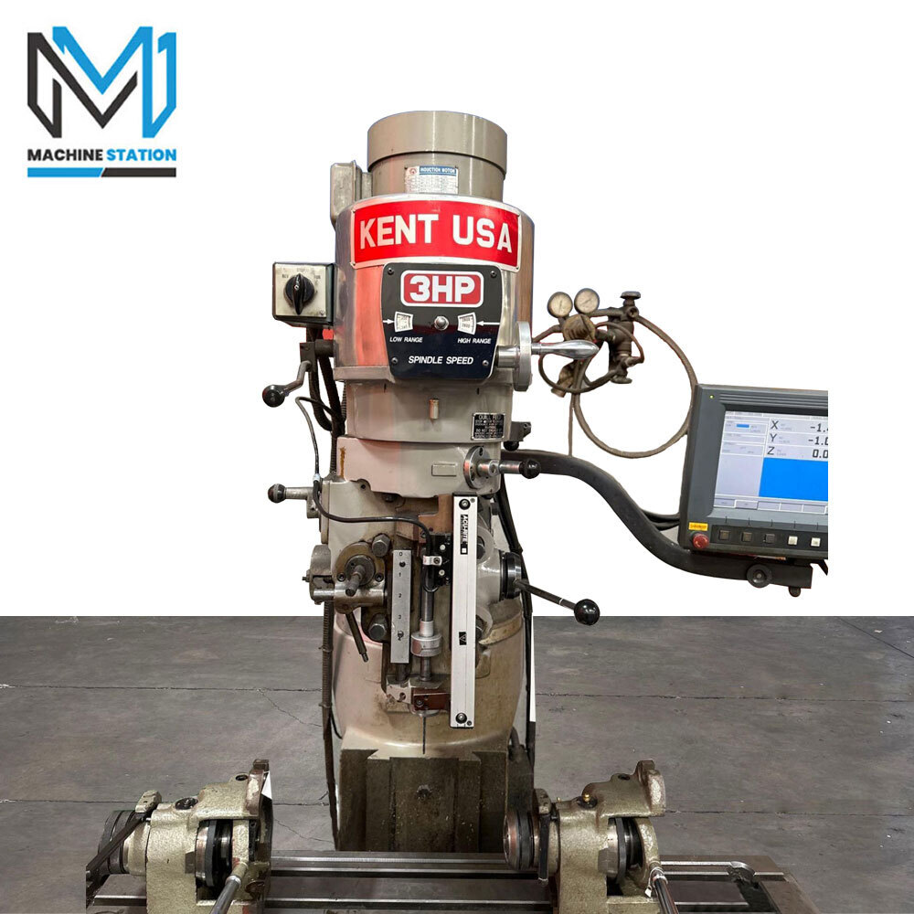 Kent #KTM-3VS, CNC vertical mill, 9" x42" tbl., 3 HP, R-8, 35" X, 12" Y, 15" Z, variable speed, Acu-Rite - Image 3