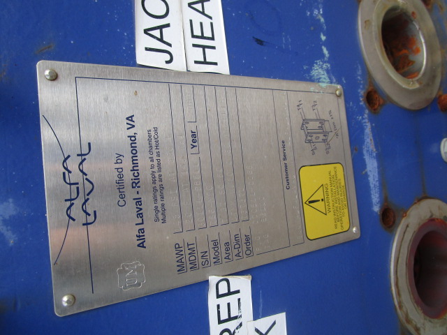 7 sq.ft., Alfa-Laval, TS6-MFG, exchanger, 145 psi, 356&deg;F, Carbon Steel frame, 316 Stainless Steel plates - Image 6