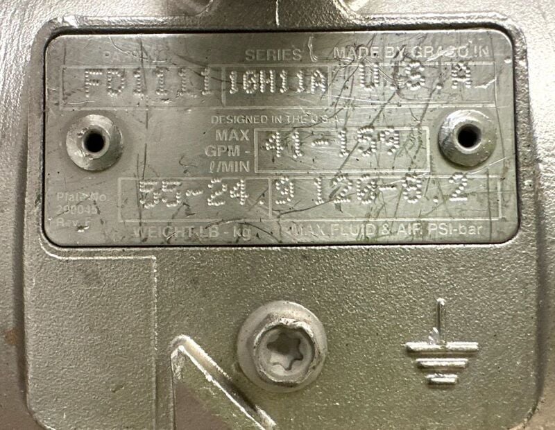 1.5" Graco #FD1111, Stainless Steel air-operated double diaphragm sanitary pump, 41 GPM, 50 cfm, 120 psi, (3 - Image 5