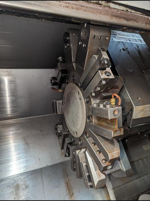 Mazak #SQT-18MS, CNC Lathe, 20.9" sw, 2.1" bar, 34.25" cc, Live Tooling, Sub Spindle, Under Power, 1997 - Image 3