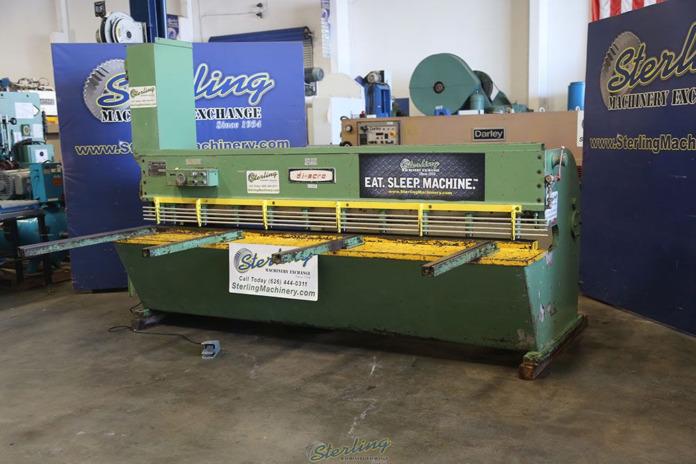 10 gauge x 10' DiAcro, hydraulic shear, 13 holddowns, 14" throat, front operated power back gauge w/ - Image 1