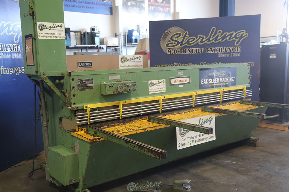 10 gauge x 10' DiAcro, hydraulic shear, 13 holddowns, 14" throat, front operated power back gauge w/ - Image 2