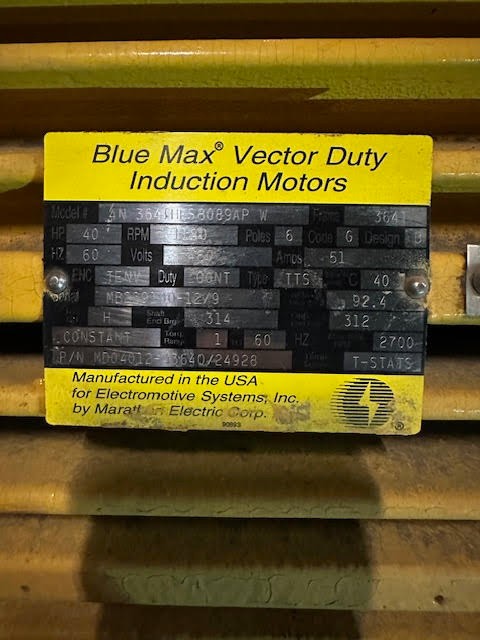 40 HP 1180 RPM Blue Max, Frame 364T, 460 Volts, Squirrel Cage, Refurb - Image 1