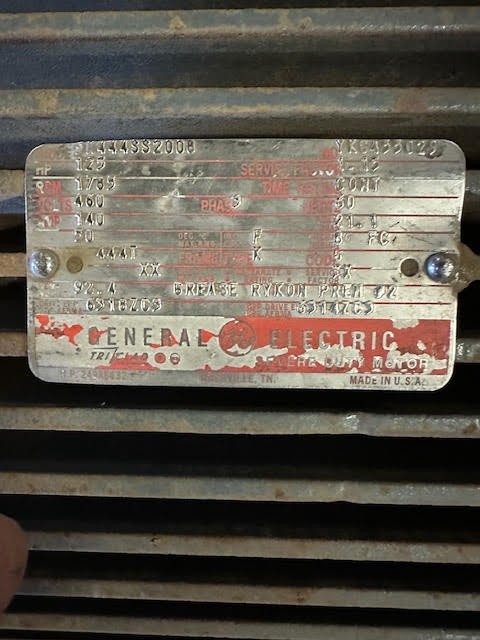 100 HP 1775 RPM GE, Fr. 445US, 220/440 Volts, Squirrel Cage, EOK - Image 1