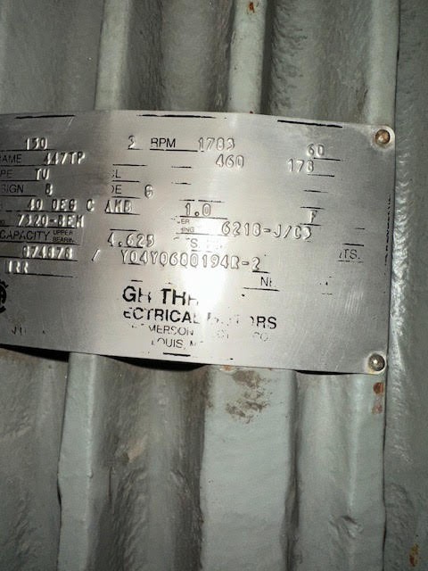 130 HP 1783 RPM US Electric, Fr. 447TP, 460 Volts, Verticle Pump, Refurb - Image 1