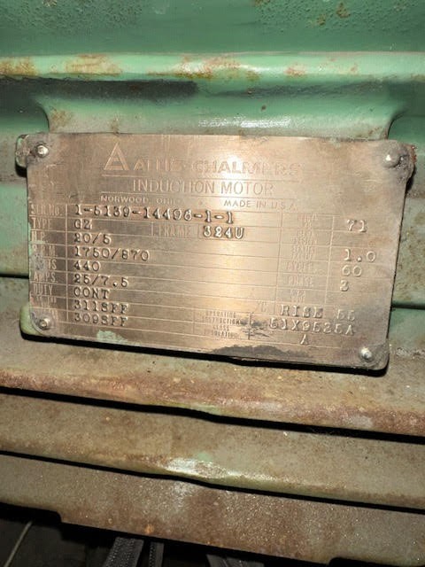 20/5 HP 1750/870 RPM Allis-Chalmers, Frame 3240, 440 Volts, Squirrel Cage, electrically OK - Image 1