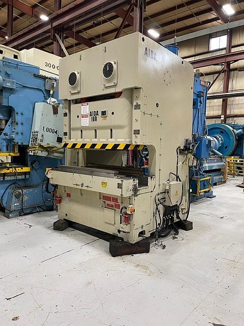 176 Ton, Aida #NC2-160(1), gap frame mechanical press, 5.12" stroke, 12.4" Shut Height,.78" adj., 40-85 SPM - Image 2