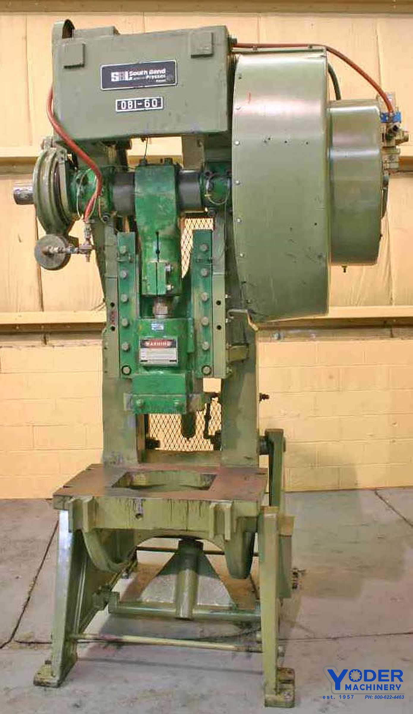 60 Ton, South Bend #OB160, 3" stroke, 13" Shut Height, 3-1/2" slide adj., air clutch/brake, #18618 - Image 5