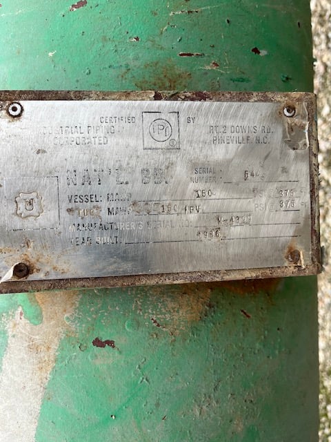 165 sq.ft., 150 psi shell, Industrial Piping, heat exchanger, 150FV psi tube, 375&deg;F shell, 375&deg;F tube, 1986 - Image 5
