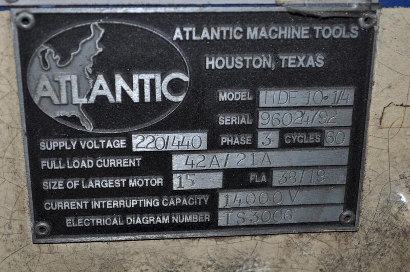 1/4" x 10' Atlantic #HOE-10-1/4, hydraulic shear, 30" front operated power back gauge, 39" squaring arm - Image 10
